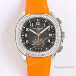 MMA Swiss Copy Patek Philippe Geneve Aquanaut Chronograph 42.2mm Orange Watch Diamond-set